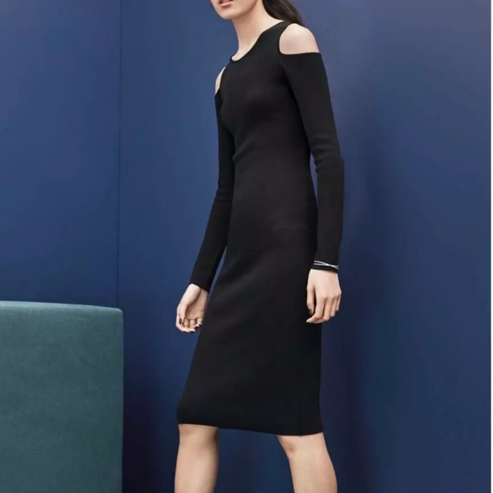 ELIZA J Knit Long Sleeve Cold Shoulder Mini Dress